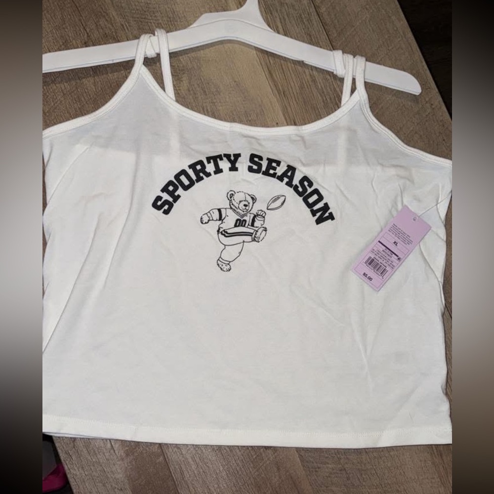 White Sporty Season Tank Top